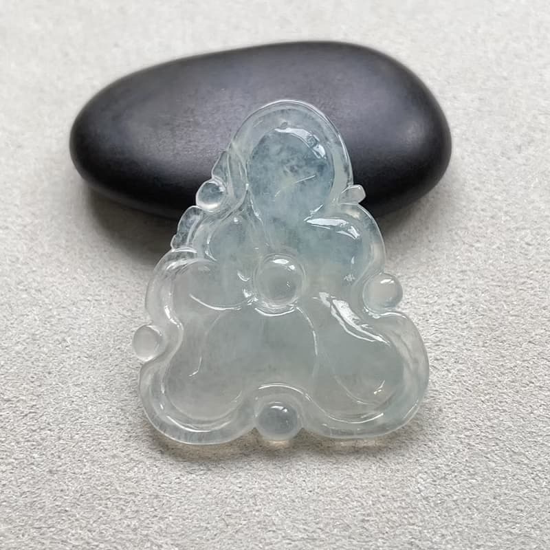 冰種翡翠蓮年有魚 | 天然緬甸玉翡翠A貨