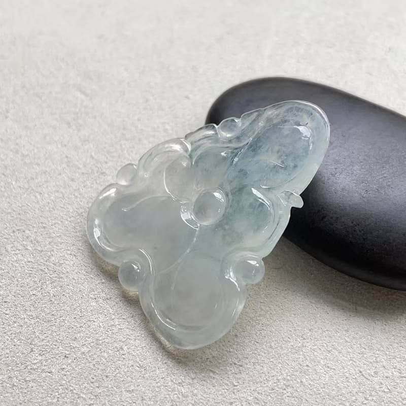 冰種翡翠蓮年有魚 | 天然緬甸玉翡翠A貨
