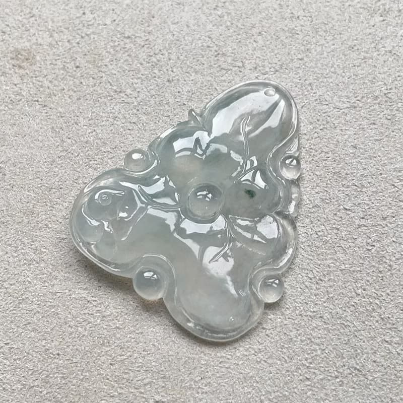 冰種翡翠蓮年有魚 | 天然緬甸玉翡翠A貨