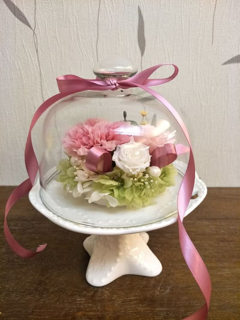 l 溫情康乃馨 玻璃罩花禮 l *禮物*母親節*感謝*感恩*不凋花.恆星花.永生花*Mother's Day