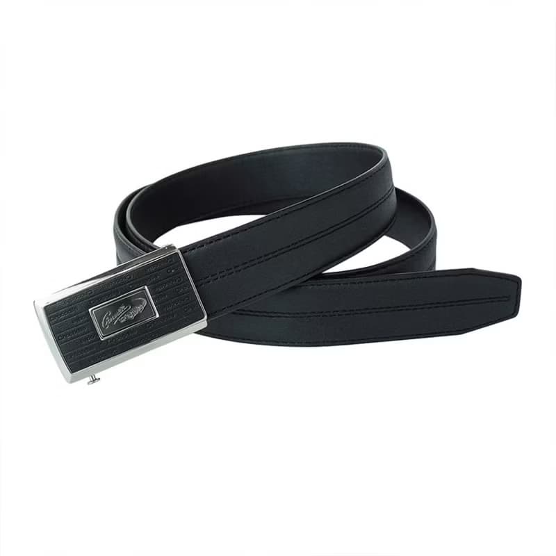 【真皮皮帶/24H出貨】紳士皮帶 自動穿扣 32MM 0101-42018-黑色