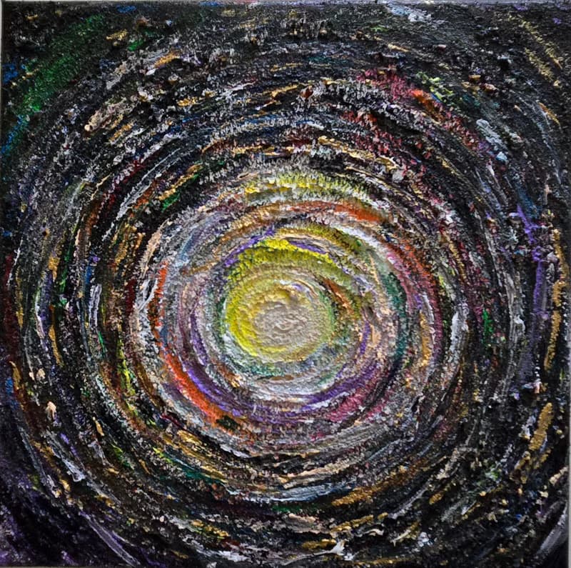 壓克力肌理畫/療癒藝術畫/原創手繪/送禮生日/【宇宙之心-能量】