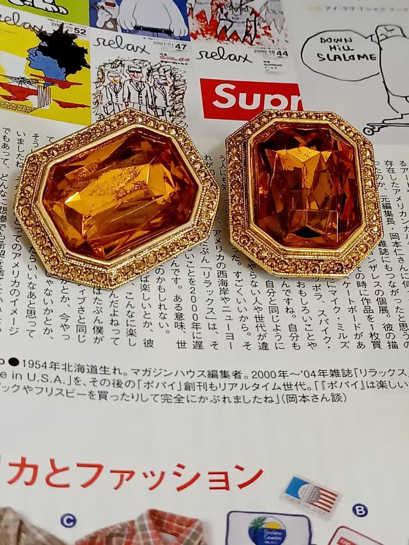 vintage jewelry  古董炫亮萊茵夾式耳環