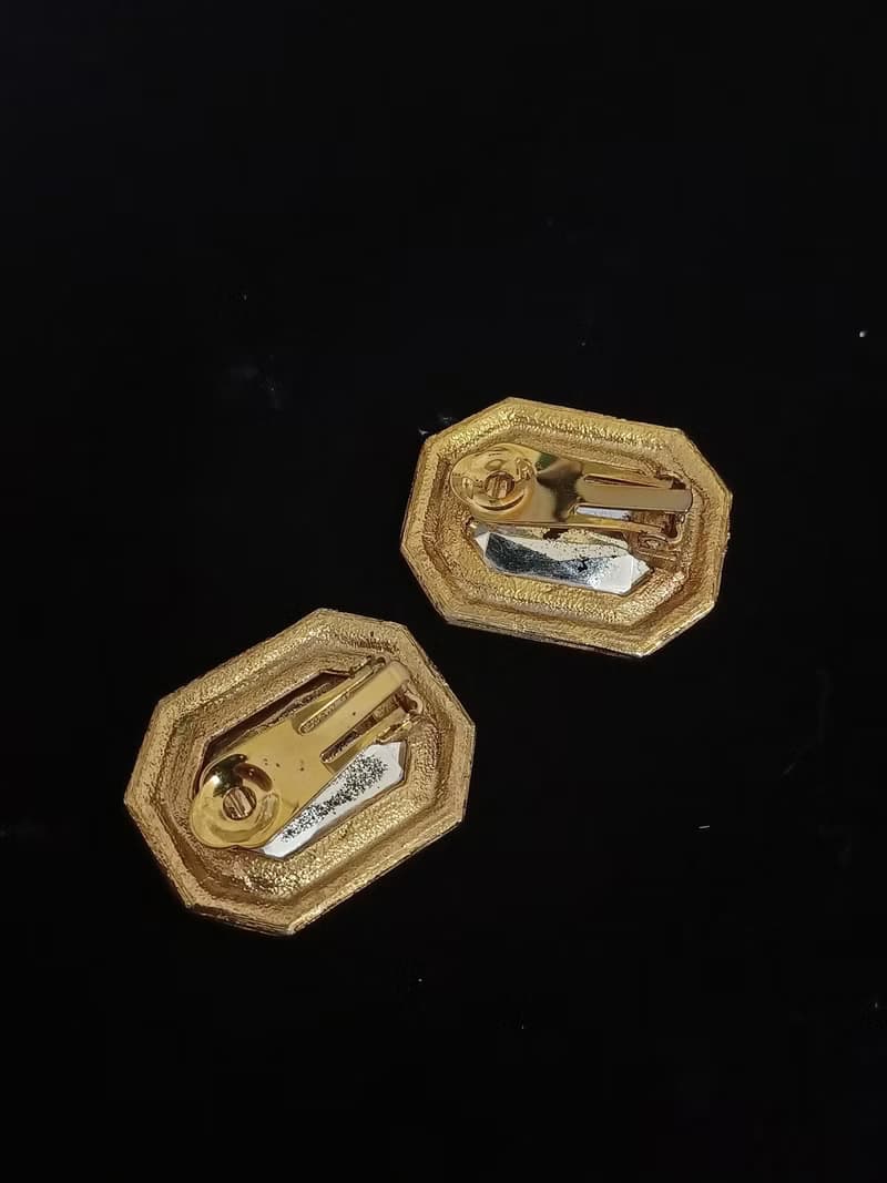 vintage jewelry  古董炫亮萊茵夾式耳環