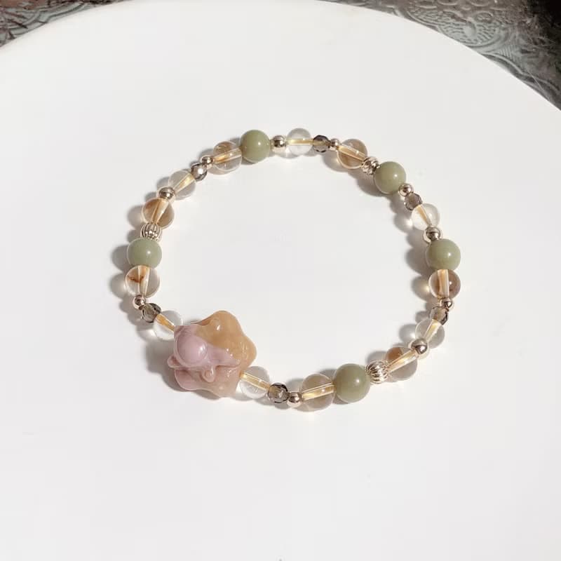 阿拉善、黃水晶/雙子座/星座水晶手鍊