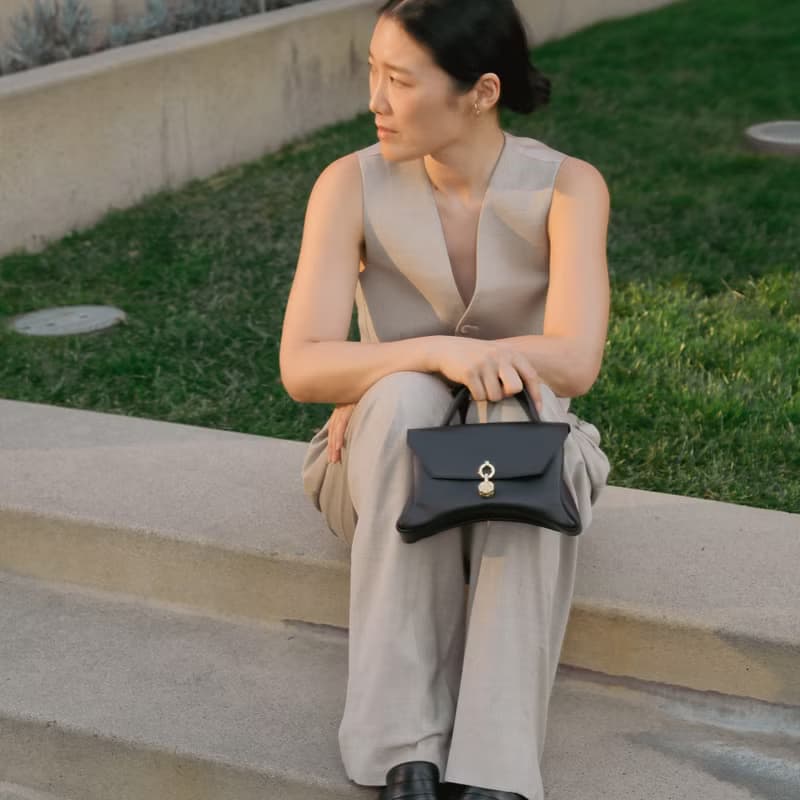 Mini Rococo Bag 玉米基純素皮革 手提包 斜背包 黑色