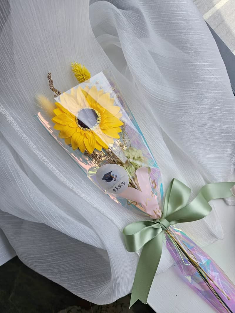 向日葵香皂花單支花束 畢業花束 萬用花束