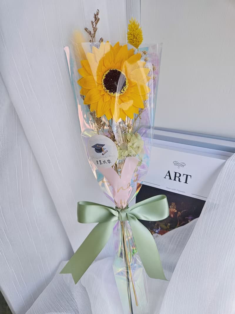 向日葵香皂花單支花束 畢業花束 萬用花束