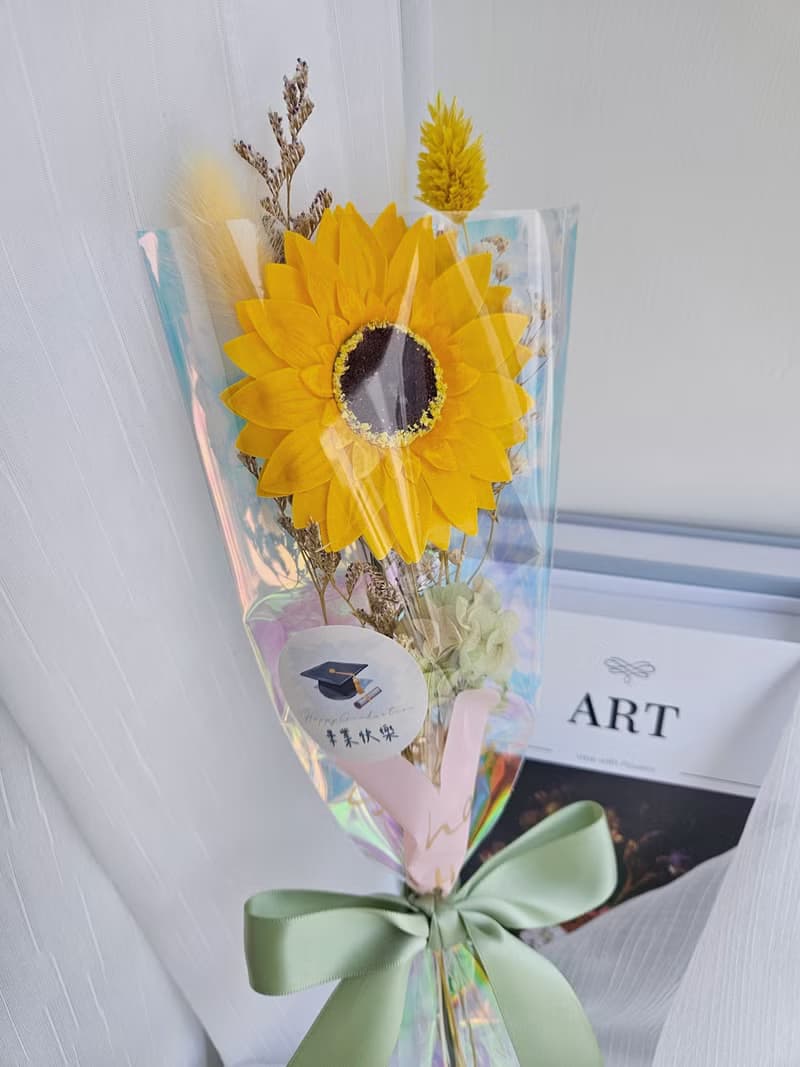 向日葵香皂花單支花束 畢業花束 萬用花束