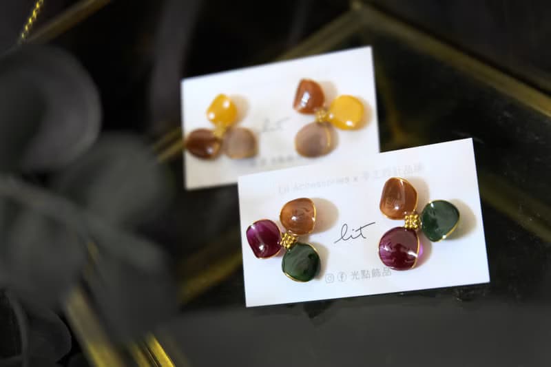 耳針x耳夾水晶花_三色花兒(聖誕冬色兩色)_光點飾品