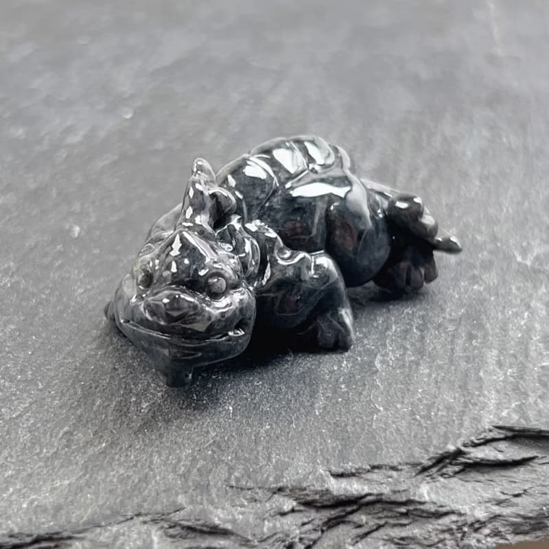 【招財神獸】烏雞翡翠戰神貔貅擺飾項鍊 | 天然緬甸玉翡翠A貨