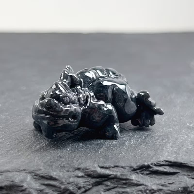 【招財神獸】烏雞翡翠戰神貔貅擺飾項鍊 | 天然緬甸玉翡翠A貨