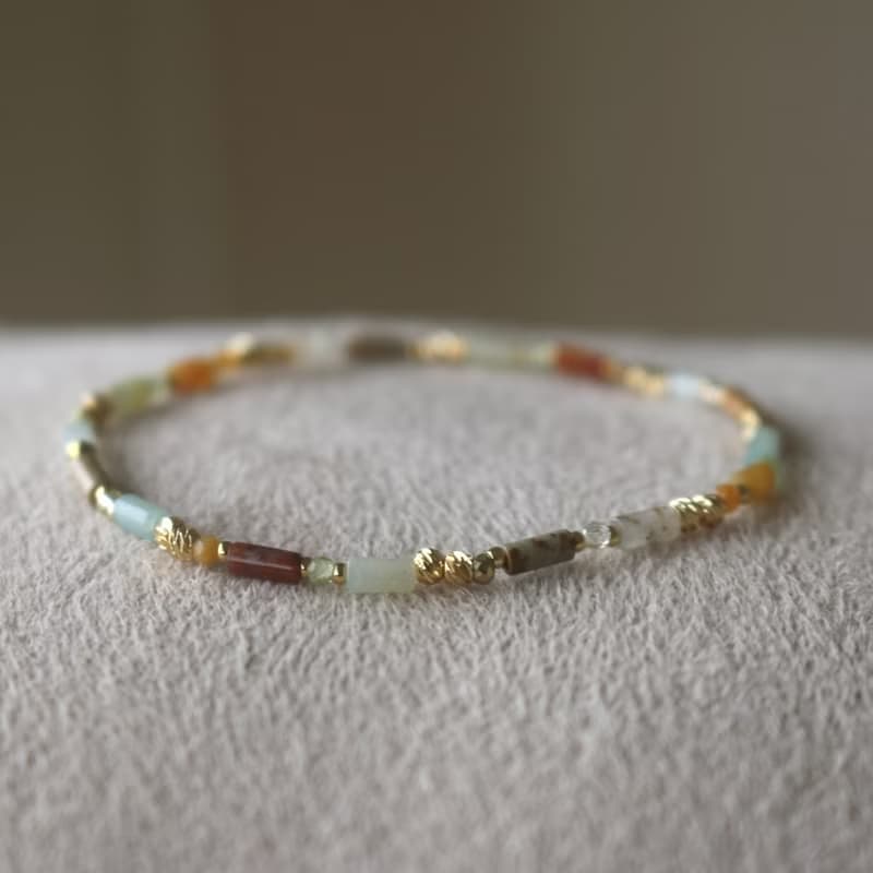 手環 天然石 天河石 文化石 - 彩虹糖-