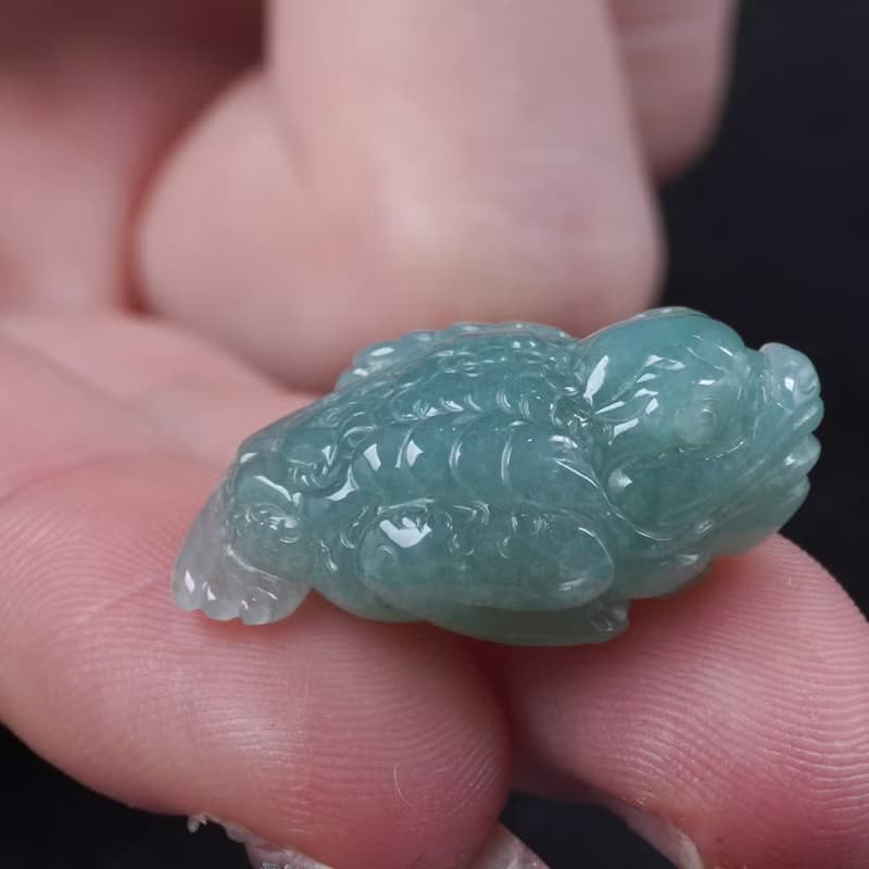 【招財神獸】冰綠翡翠三腳蟾蜍擺飾 | 天然緬甸玉翡翠A貨 | 送禮