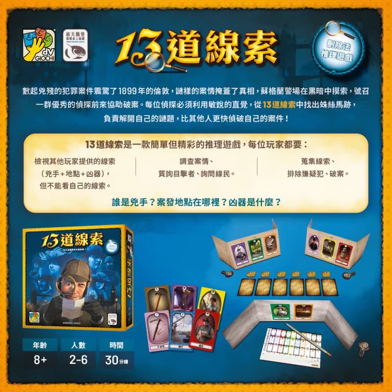 【新天鵝堡桌遊】13道線索 13 Clues
