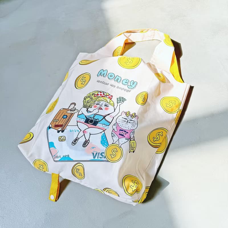 /新布料/ 我愛錢錢 環保收納購物袋
