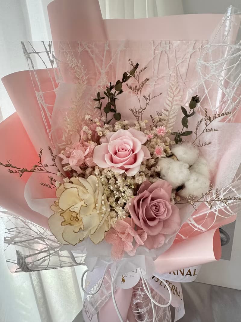 永生花束 畢業花束 粉色花束