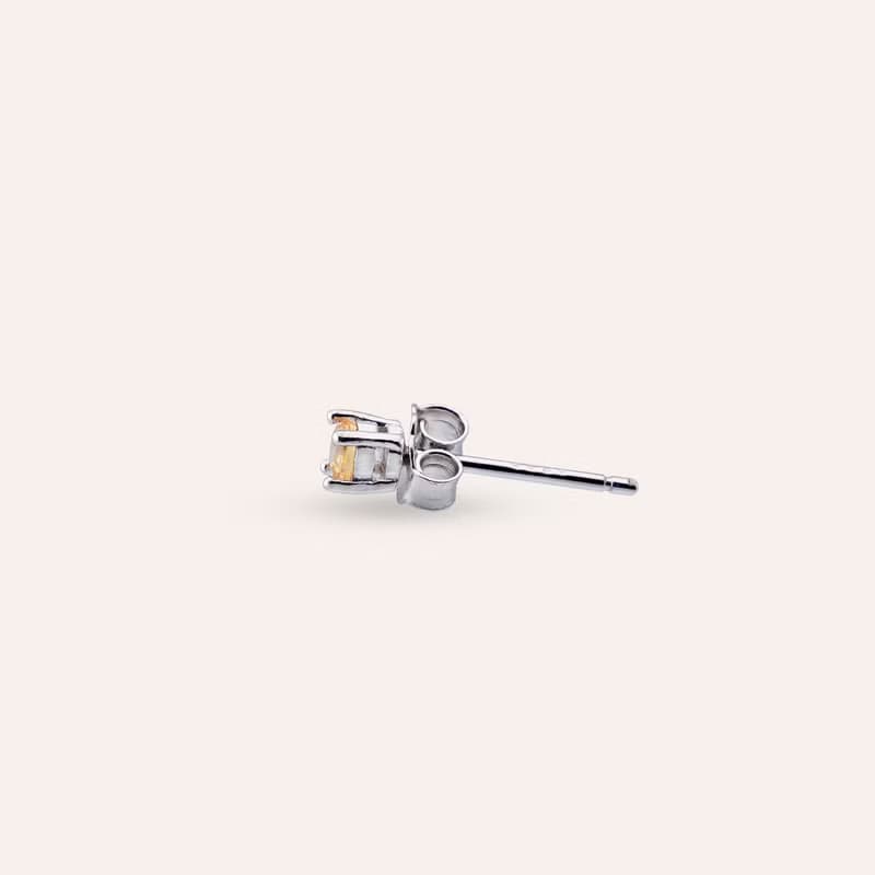 安珠 橘剛 橘色 圓形 3mm 耳環 經典系列 Round E 寶石銀飾 AND