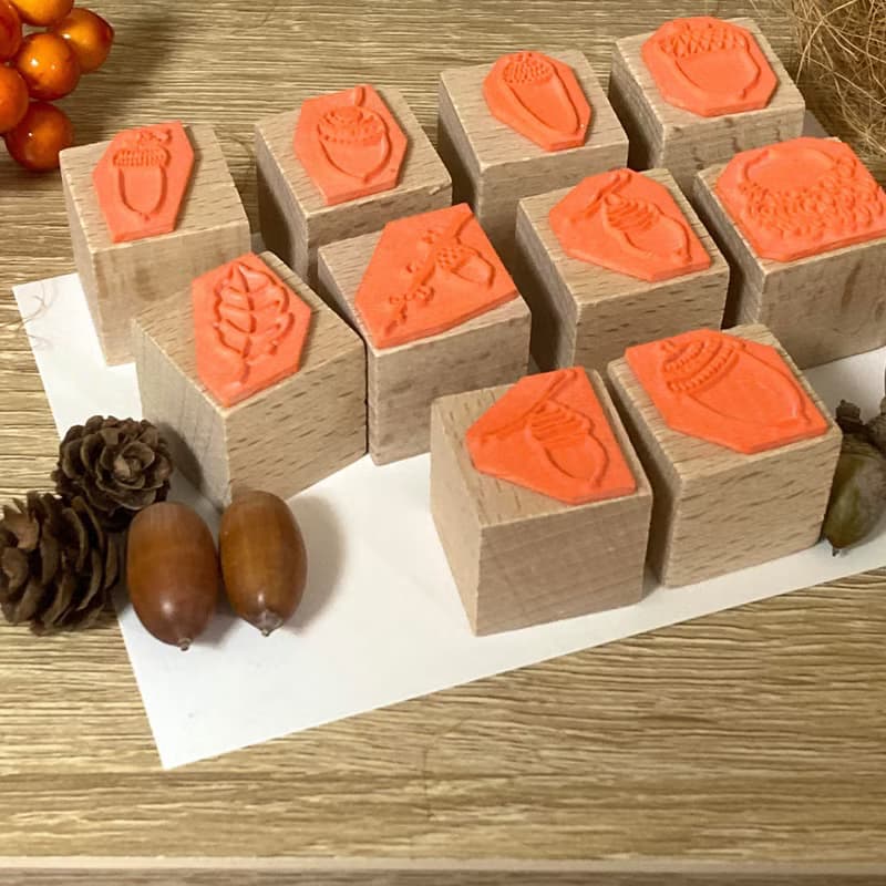 秋を楽しむ　ドングリはんこ　10種類セット　送料無料