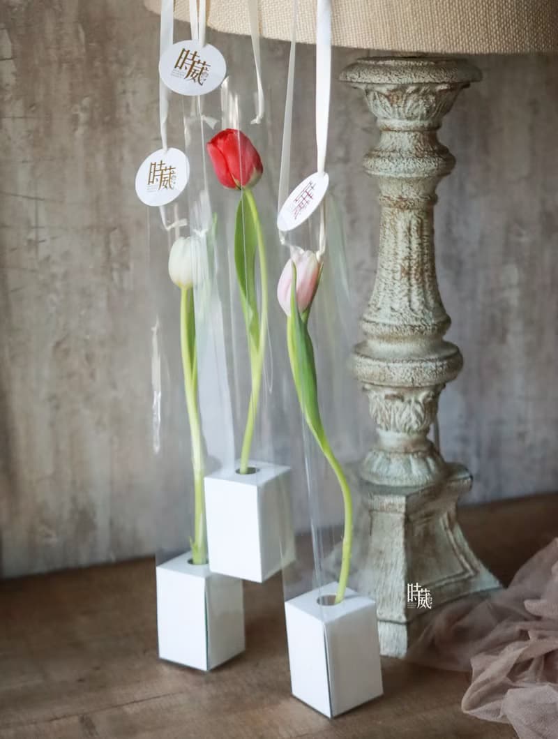 情人節限定 單朵 鬱金香 提盒 鮮花花束 /限台中地區