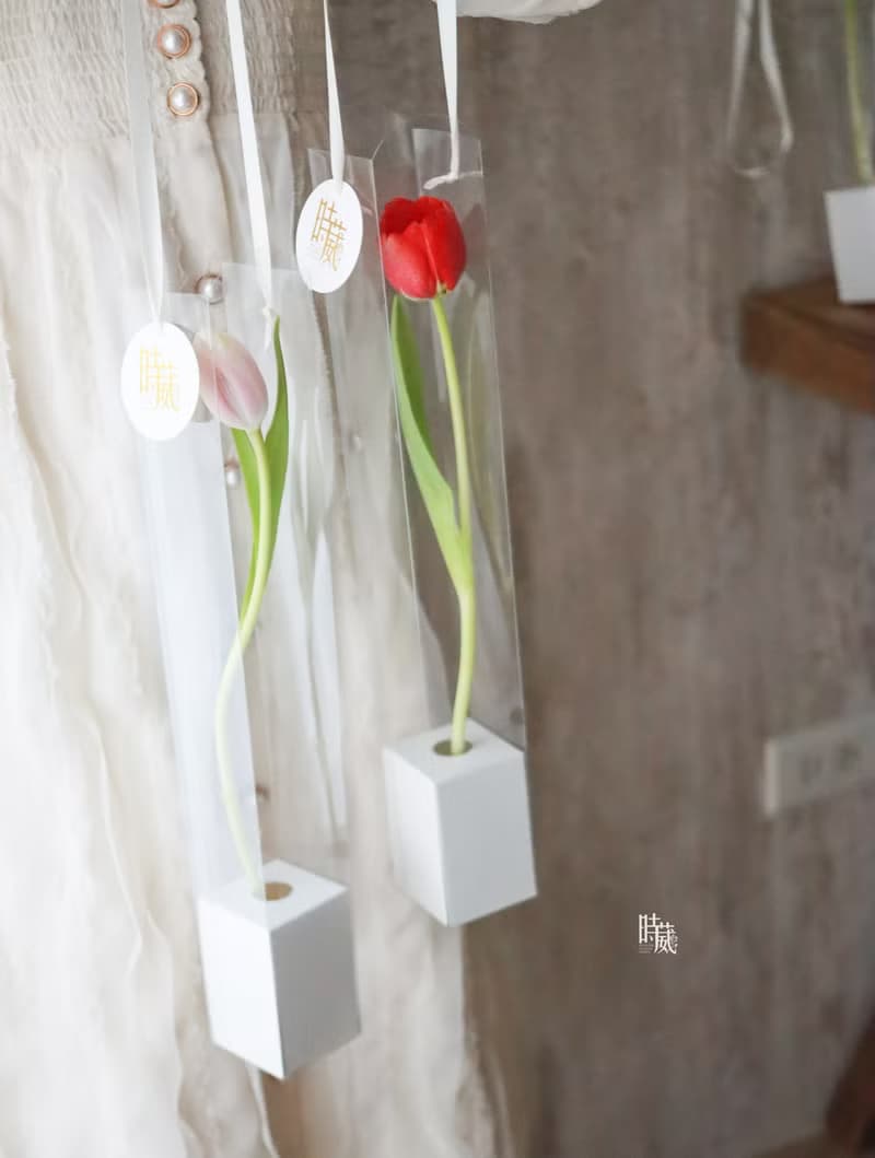 情人節限定 單朵 鬱金香 提盒 鮮花花束 /限台中地區