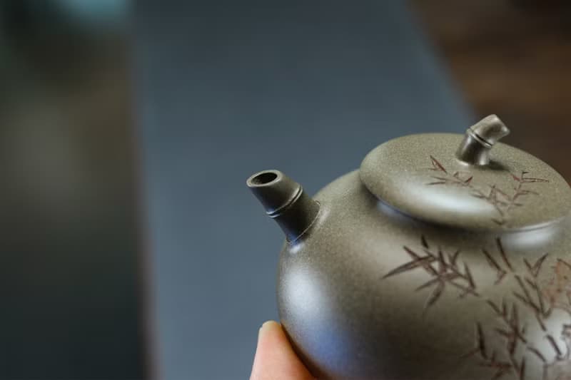 送禮紫砂壺茶壺竹趣   青段 160ml 刘素素作品  作品做工精细 处