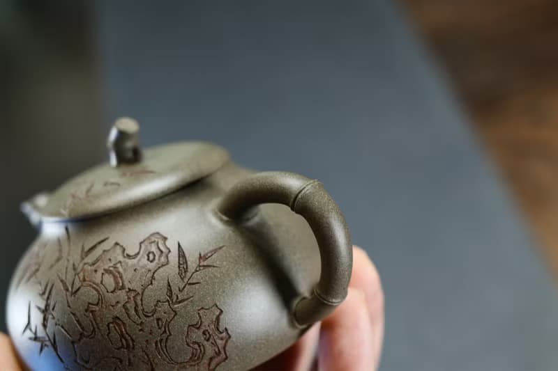 送禮紫砂壺茶壺竹趣   青段 160ml 刘素素作品  作品做工精细 处