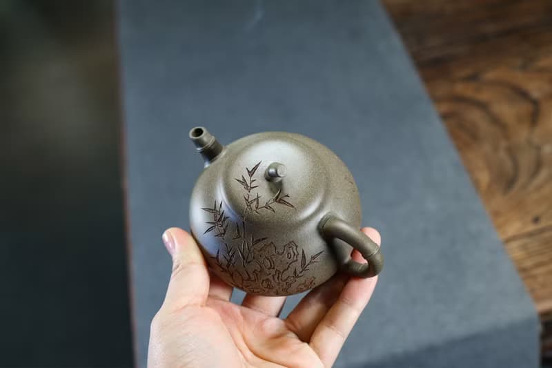 送禮紫砂壺茶壺竹趣   青段 160ml 刘素素作品  作品做工精细 处