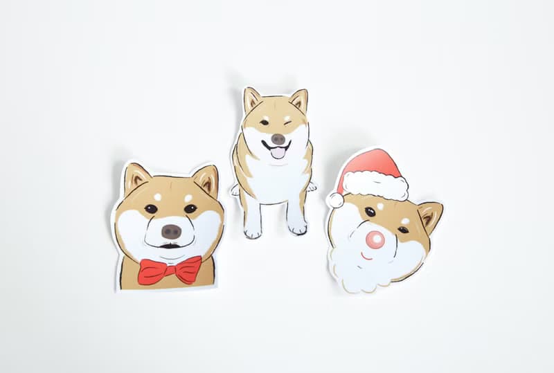 小飯糰  柴柴大型防水貼紙 No.7 柴犬 行李箱貼紙