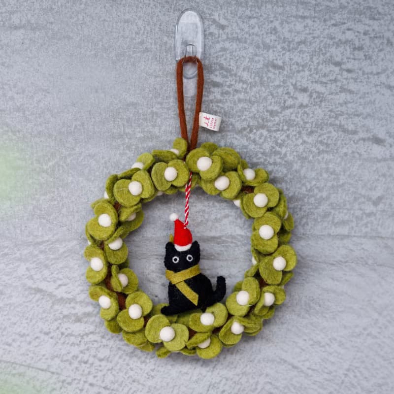 羊毛氈聖誕吊飾 聖誕小貓