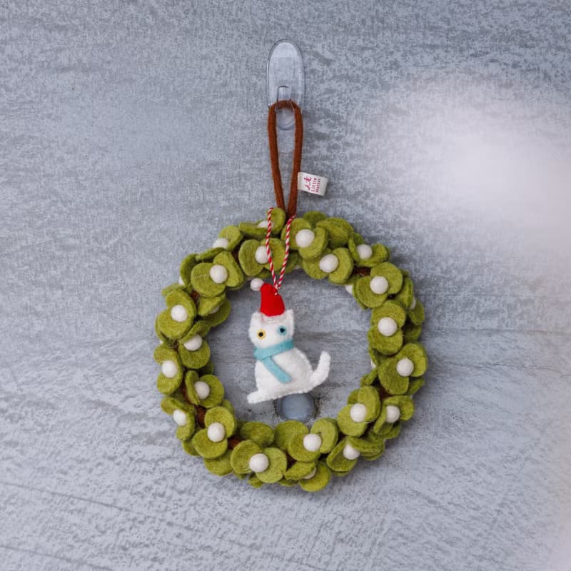 羊毛氈聖誕吊飾 聖誕小貓