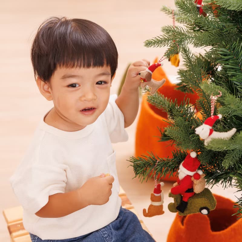 羊毛氈聖誕吊飾 聖誕小貓