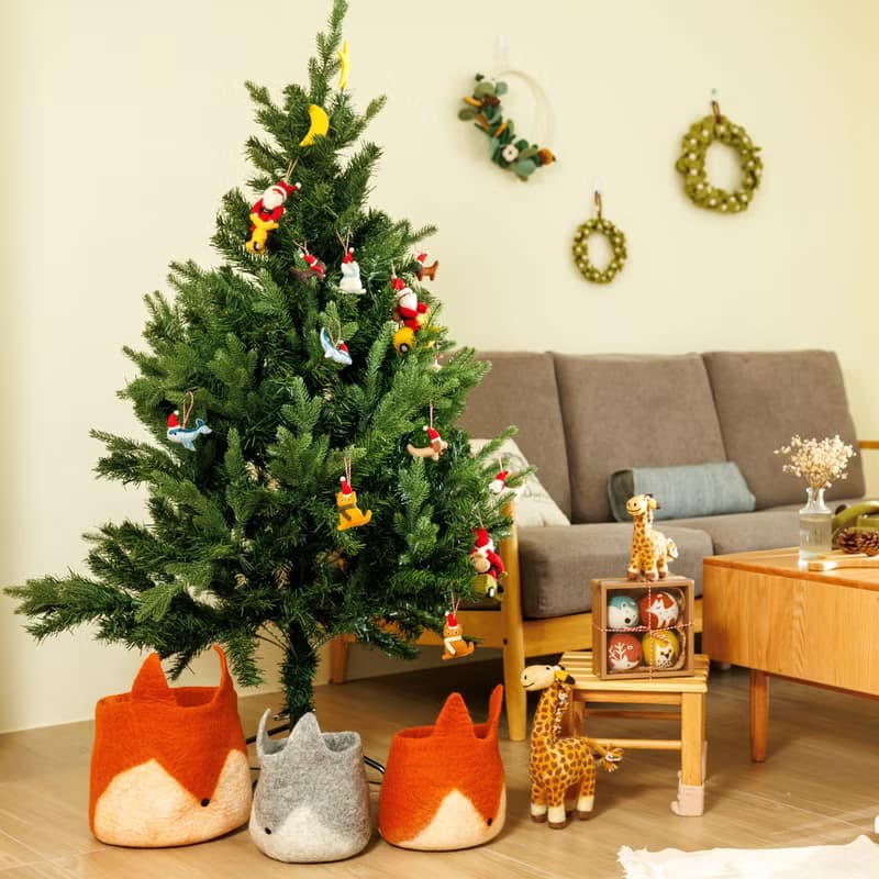 羊毛氈聖誕吊飾 聖誕小貓