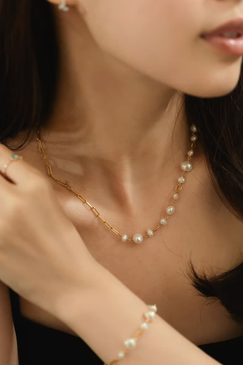 Auréole光環 天然淡水珍珠長項鍊 316L醫療鋼鍍18k金