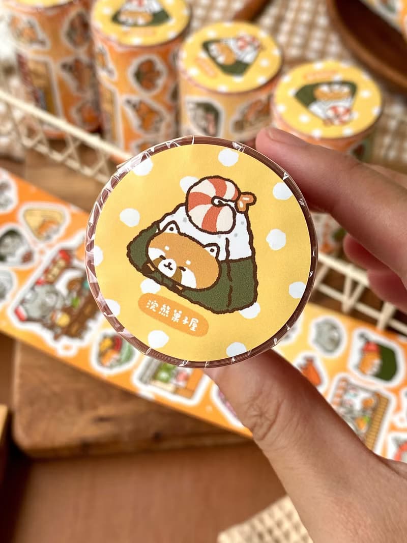 浣熊菓子屋/浣熊日式料理/7公分切膜紙膠帶/附離型紙