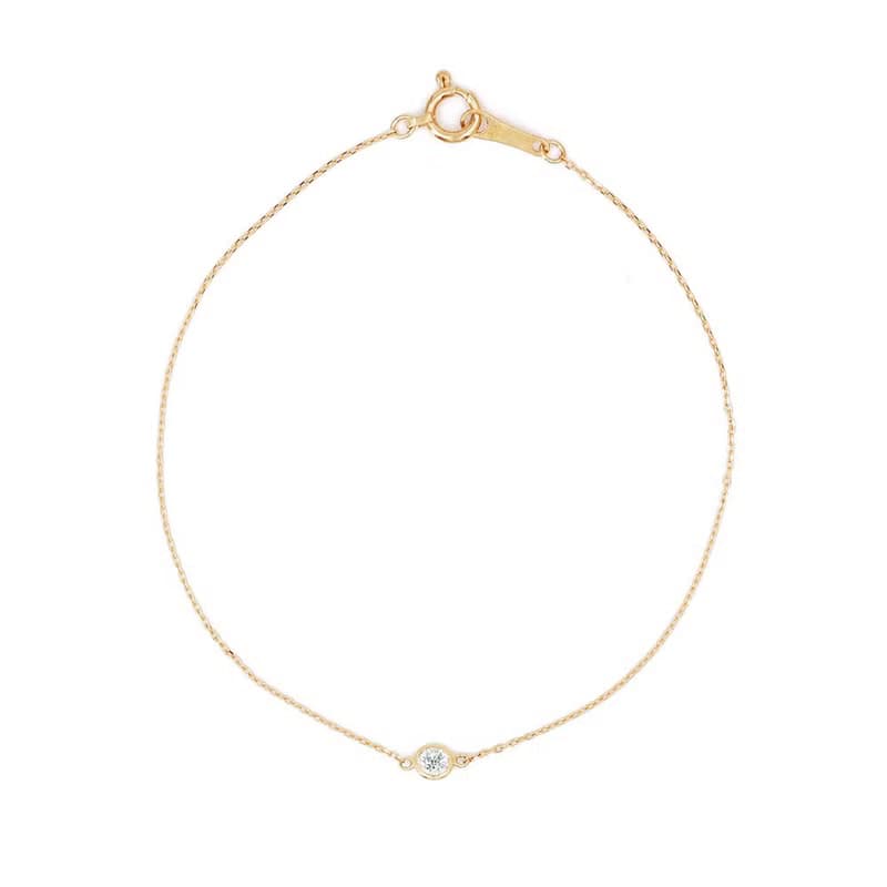 Visel 18K金單鑽包鑲手鍊