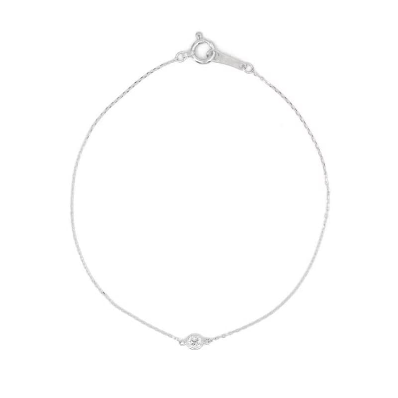 Visel 18K金單鑽包鑲手鍊