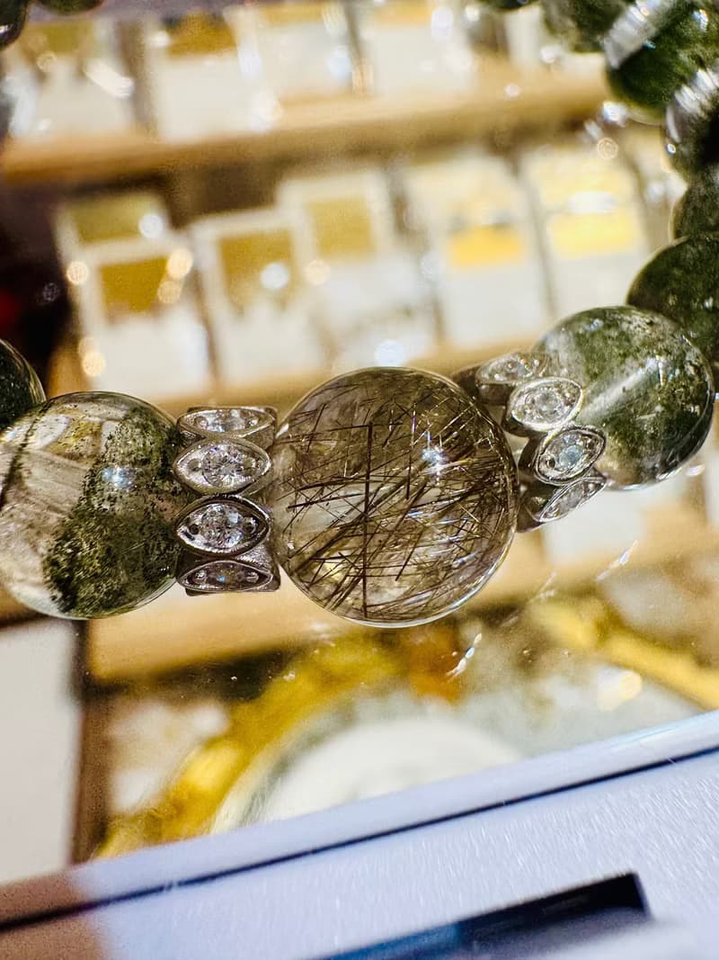 招財金銀髮綠半盆幽靈水晶設計款水晶主招財貴人緣改善運氣