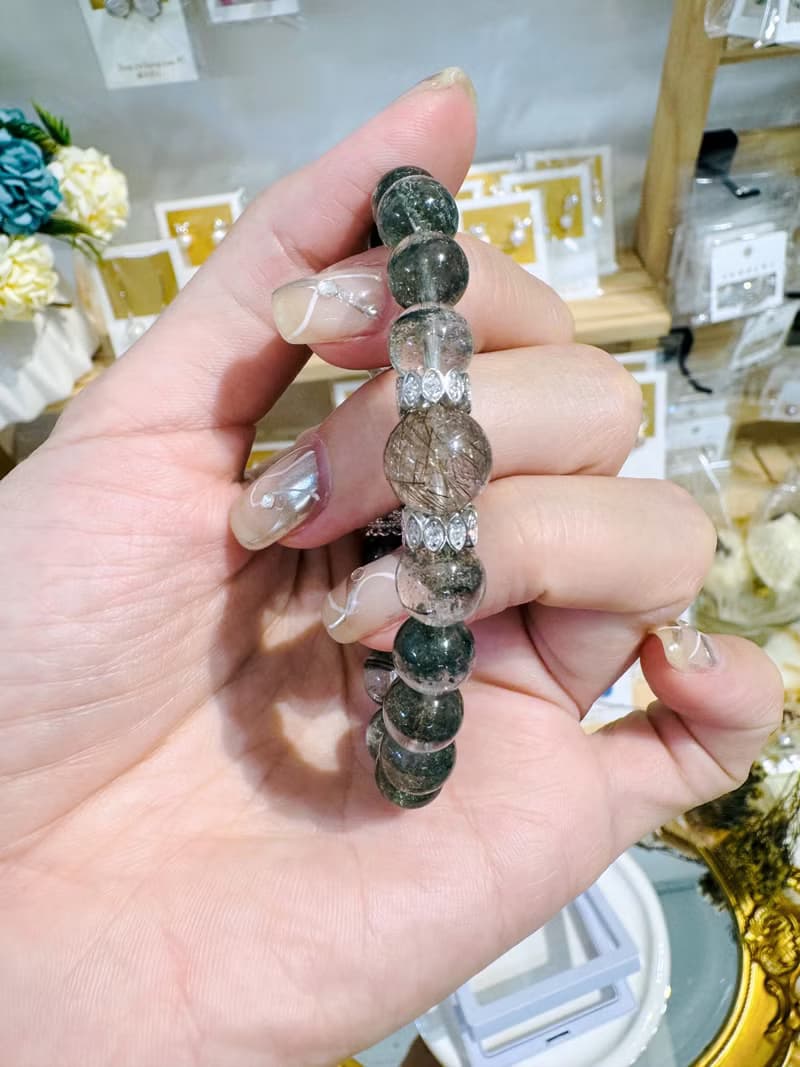 招財金銀髮綠半盆幽靈水晶設計款水晶主招財貴人緣改善運氣