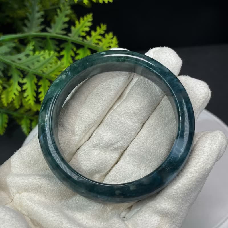 藍線石手镯 57MM 漸變藍綠色 女式手環 改善人際交往自信魄力療愈