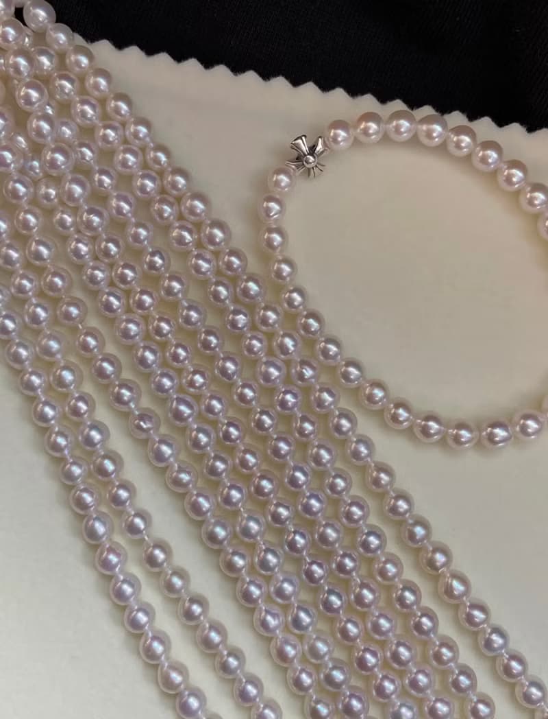 YuanPearl天然高級極光近正圓彈力款珍珠手鍊純銀手鍊