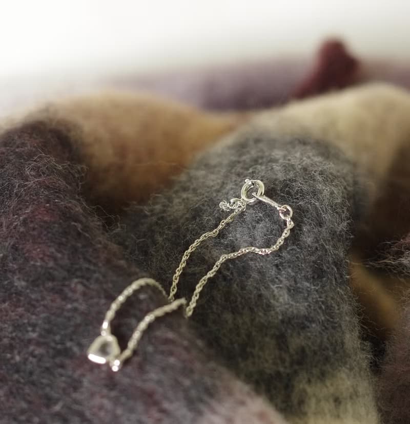 古董AVON銀色透明愛心萊茵石手鍊 原裝盒 1985年 BR254