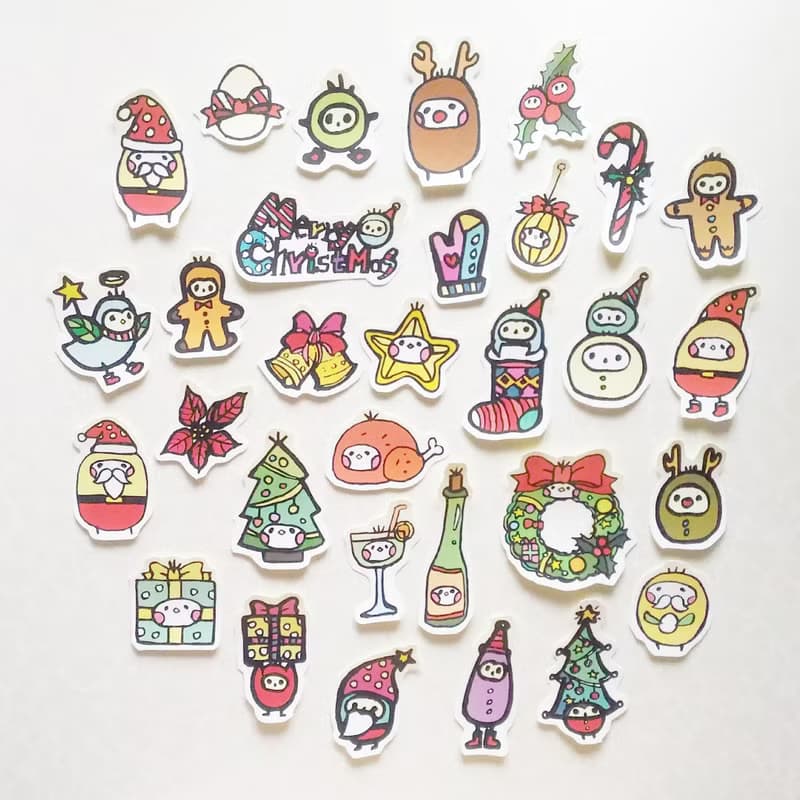 聖誕節限定 布籽生物 插畫貼紙