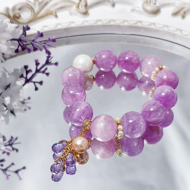 頂級紫鋰輝 寶石皇后 貓眼 紫水晶 貝珠 智慧招財 手鍊 單品 禮物