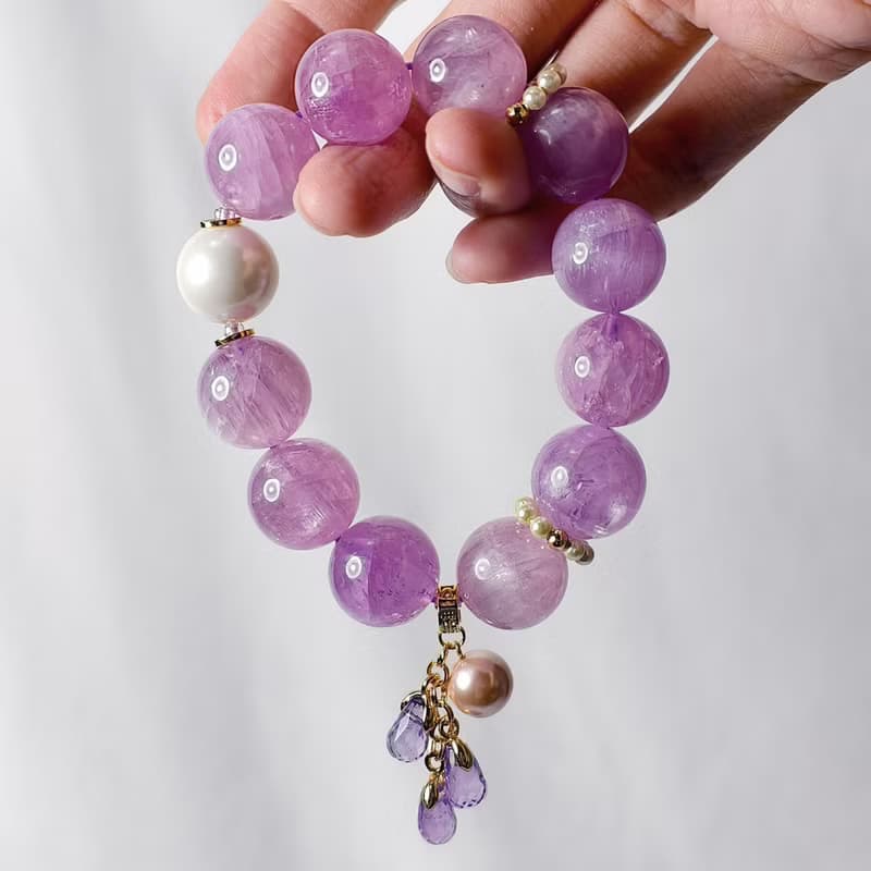 頂級紫鋰輝 寶石皇后 貓眼 紫水晶 貝珠 智慧招財 手鍊 單品 禮物