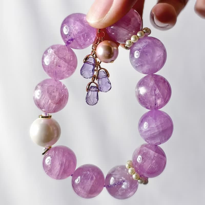 頂級紫鋰輝 寶石皇后 貓眼 紫水晶 貝珠 智慧招財 手鍊 單品 禮物