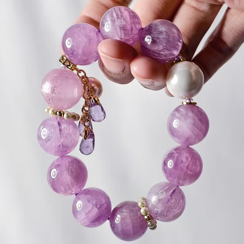 頂級紫鋰輝 寶石皇后 貓眼 紫水晶 貝珠 智慧招財 手鍊 單品 禮物