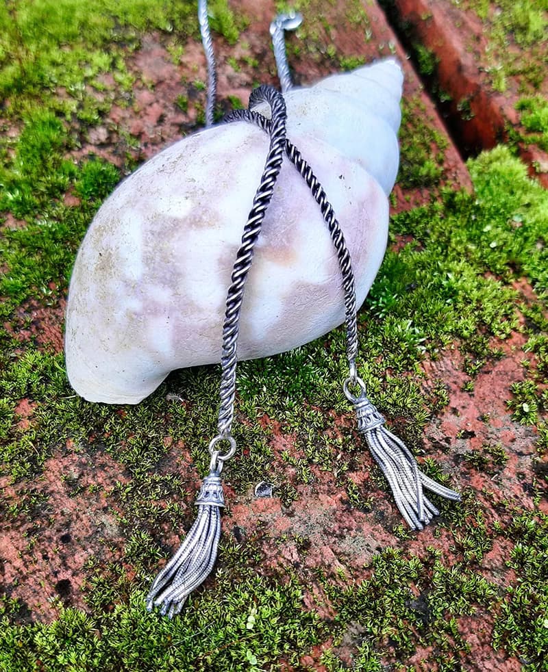 【純銀系列】 個性流蘇麻花粗款手鍊寬2mm