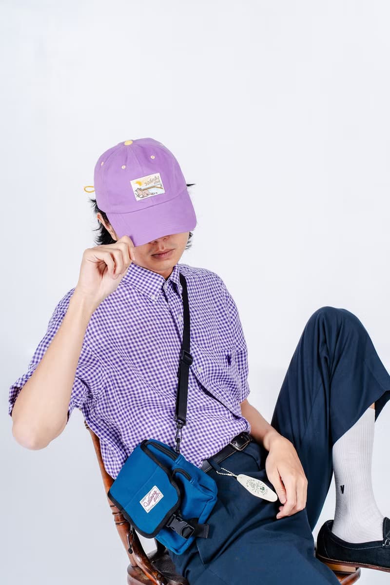 Walking Stitch : Paul Shoulder Bag : Orange Brick / Ocean Blue Color