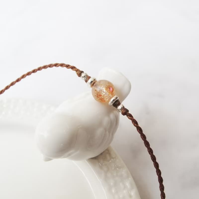 【水晶蠟繩系列】6mm水晶 4 | 正能量極細蠟繩手鍊 | 大員囡仔